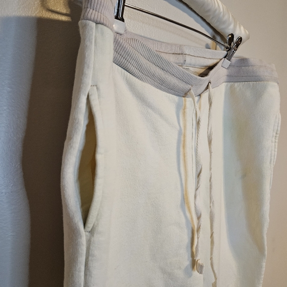 Baja East Sweatpants Joggers Pale Yellow Green Gray Tie Waist Size 0 Athleisure - Picture 6 of 15